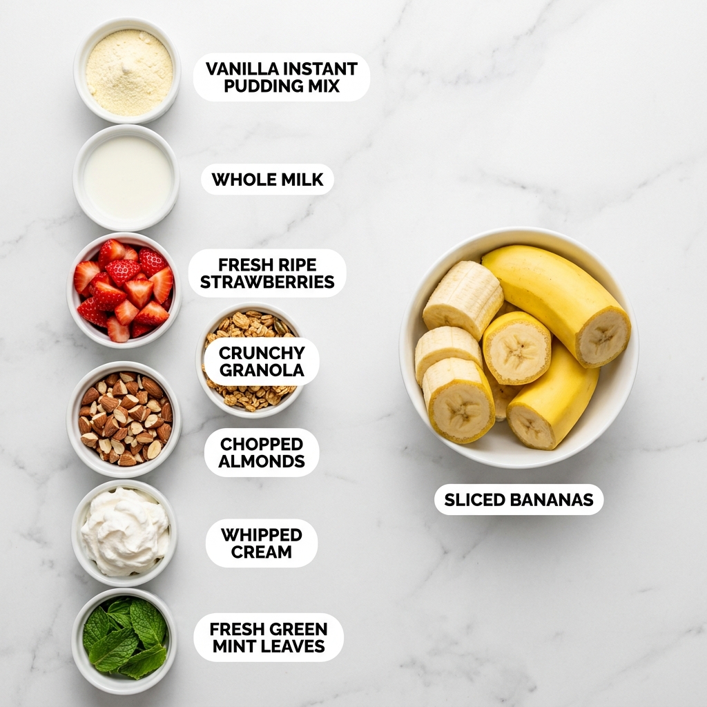 Strawberry Crunch Banana Pudding - ingredients